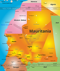 Color map of Mauritania country - vector image