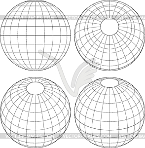 Планета и глобус - клипарт в векторном формате