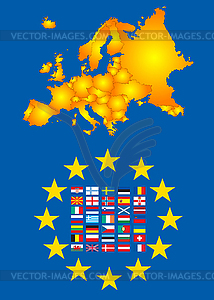 Европа карта - векторный графический клипарт