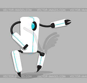 Black and white robot - color vector clipart