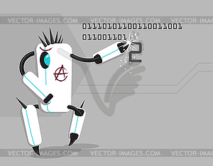 Funny anarchic robot - vector clipart