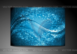 Ярко-синий волнистый дизайн гранж - векторизованное изображение клипарта