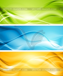 Elegant smooth waves banners - vector clipart