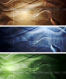 Elegant grunge waves banners - vector image