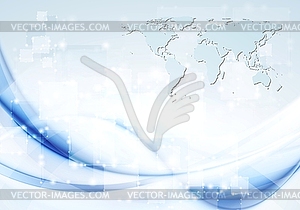 Smooth tech background with abstract waves - vector clipart