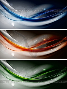 Abstract colourful waves banners. design - vector clip art