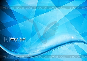 Abstract blue waves design - vector image