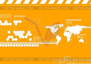 Технология фоне карты мира - векторный клипарт / векторное изображение