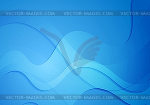 Bright blue abstract wavy design - vector clipart