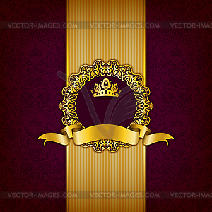 Luxury background with ornament, frame - vector image