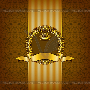 Luxury background with ornament, frame - vector image