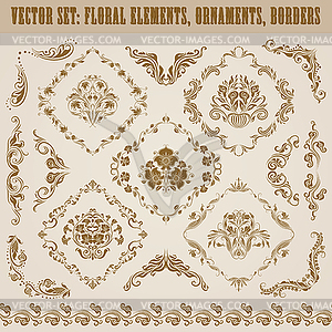 Set of damask ornaments - vector image