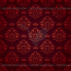 Damask seamless floral pattern - color vector clipart