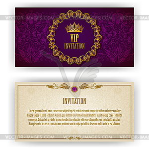 Элегантный шаблон для VIP приглашение роскоши - векторное изображение клипарта