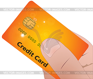 Рука с кредитной картой - изображение в векторном виде