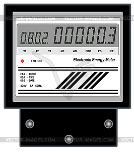 Электронный счетчик электроэнергии - векторный клипарт EPS