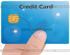 Hand with credit card - vector image