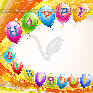 Happy birthday background with balloons - vector image