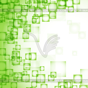 Abstract green background with squares - vector clipart