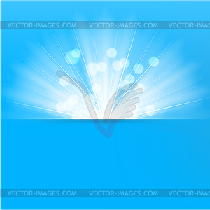 Light burst blue background - vector clipart
