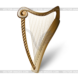 Wooden harp - vector clipart