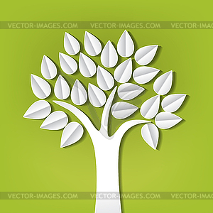 Tree made of paper cut out - vector clipart