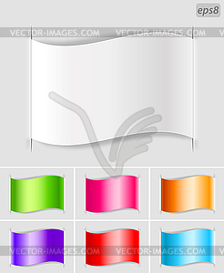 Set of wavy blank labels - vector clip art