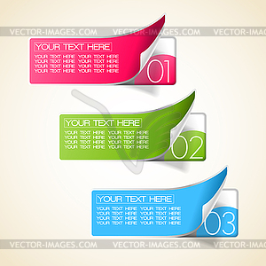 Options labels as stickers - vector clip art