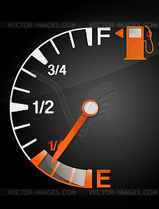 Gas tank with empty full signs on black - vector clipart / vector image