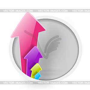 Raising color arrows with space for text - royalty-free vector clipart