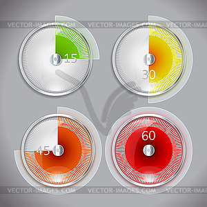 Timer icon in four positions - vector clipart