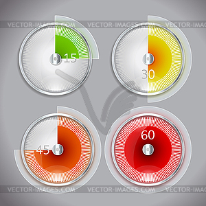 Значок таймера в четырех положениях - клипарт в векторе / векторное изображение
