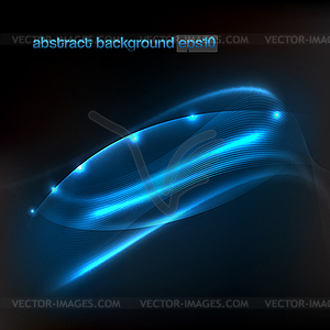 Background with abstract flowing lines of blue light - vector clipart