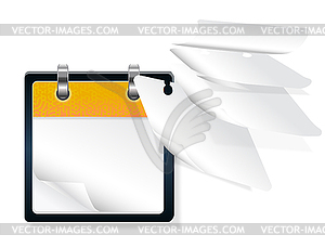 Calendar with flying paages - color vector clipart