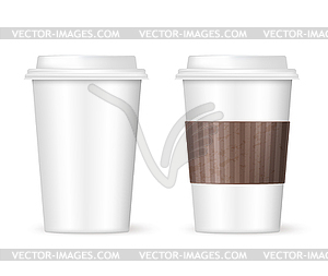 Two coffee cups to go - vector EPS clipart