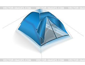 Blue tourist tent - vector image