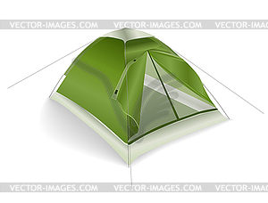 Green tourist tent - vector clipart