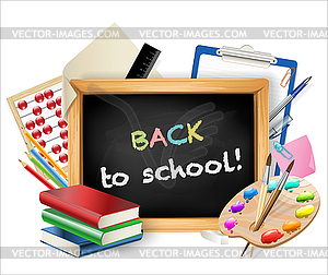 Little blackboard with back to school text - royalty-free vector clipart