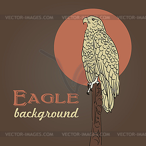 Eagle drawing background in vintage colors - vector EPS clipart