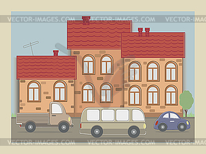 Postcard of the old town - stock vector clipart