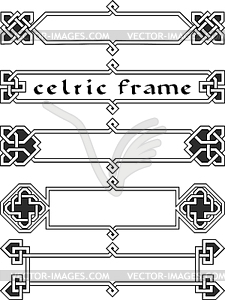 Set celtic frame - white & black vector clipart