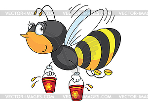 Bee and honey - vector clipart