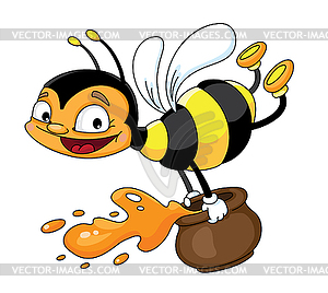 Bee flying - vector clipart