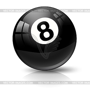 Snooker pool ball eight - vector image