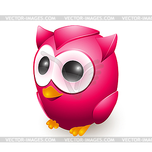 Cute pink owl - vector clipart