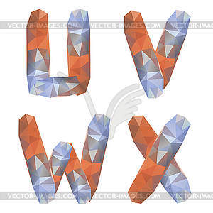 Geometric crystal alphabet - vector clip art