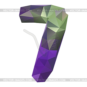 Geometric crystal digit  - vector image