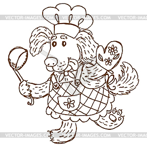Dog chief-cooker - royalty-free vector image