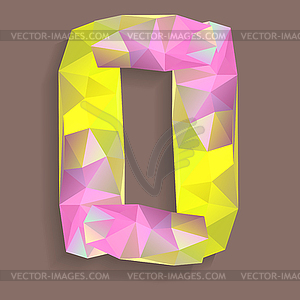 Geometric crystal digit 0 - vector clip art