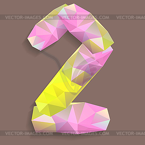 Geometric crystal digit  - vector image